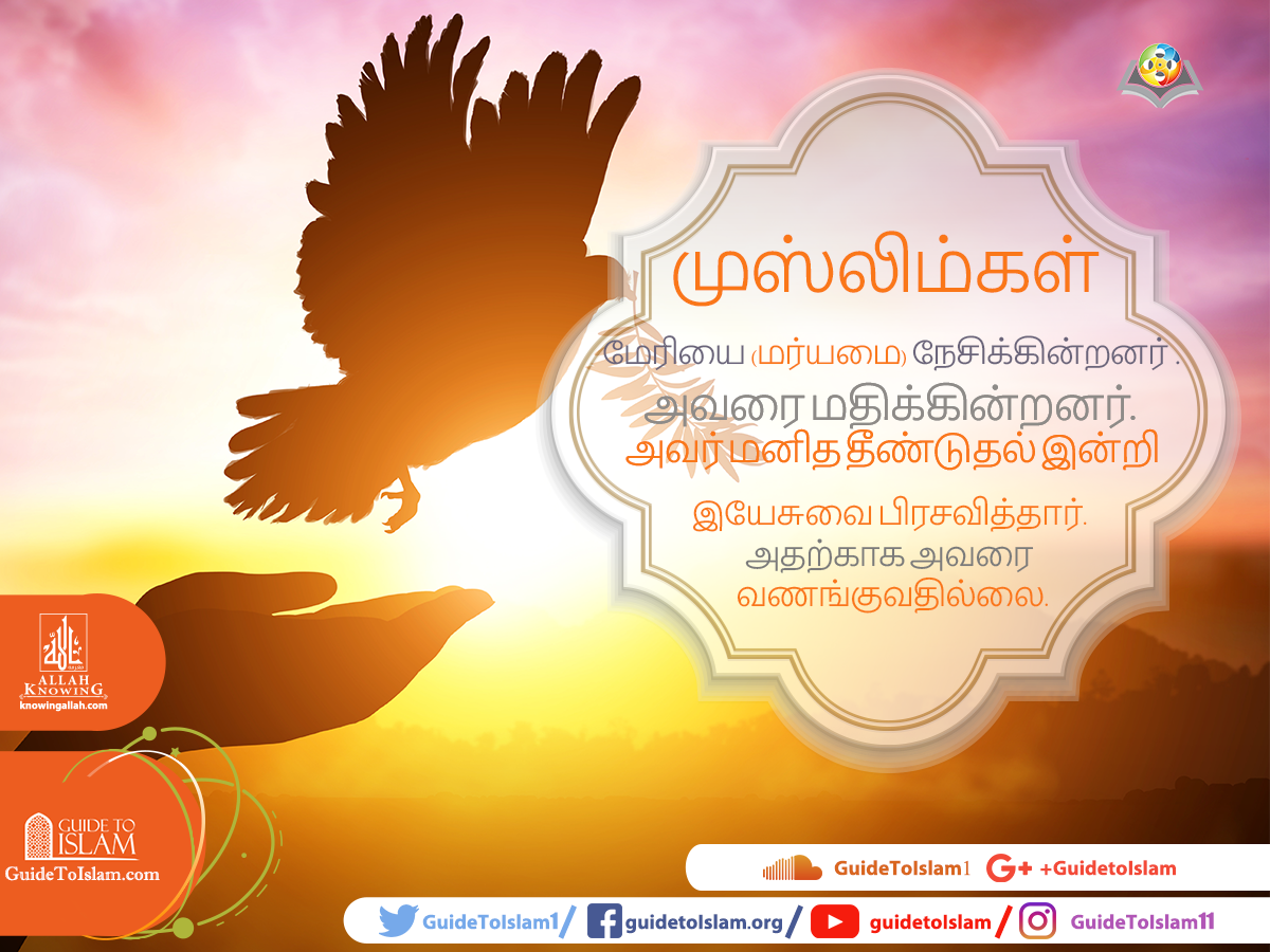 முஸ்லிம்கள் மேரியை (மர்யமை) நேசிக்கின்றனர். அவரை மதிக்கின்றனர்.