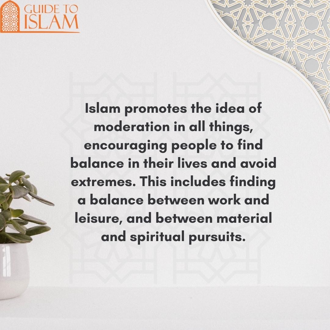 Islam promotes the idea of moderation in all things