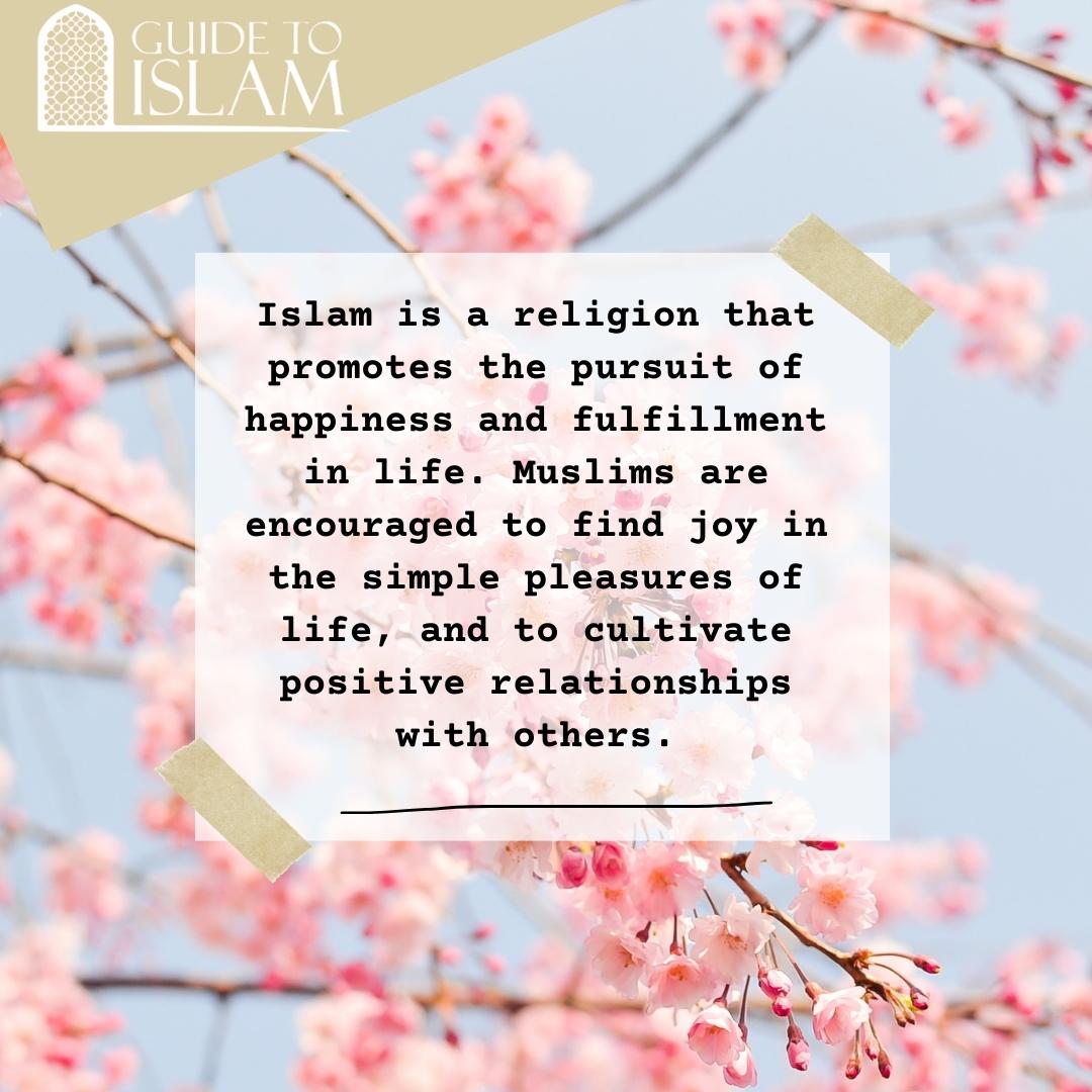 Islam is a religion that promotes the pursuit of happiness and fulfillment in life