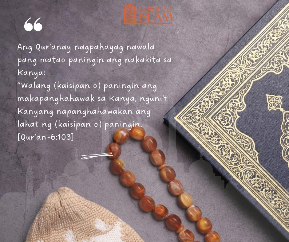 Ang Qur’an ay nagpahayag na wala pang mata o paningin ang nakakita sa Kanya