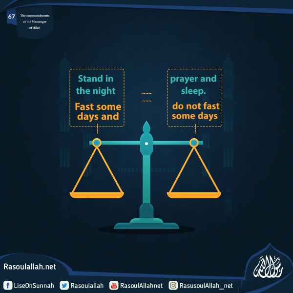 Stand in the night prayer and sleep. Fast some days and do not fast some days