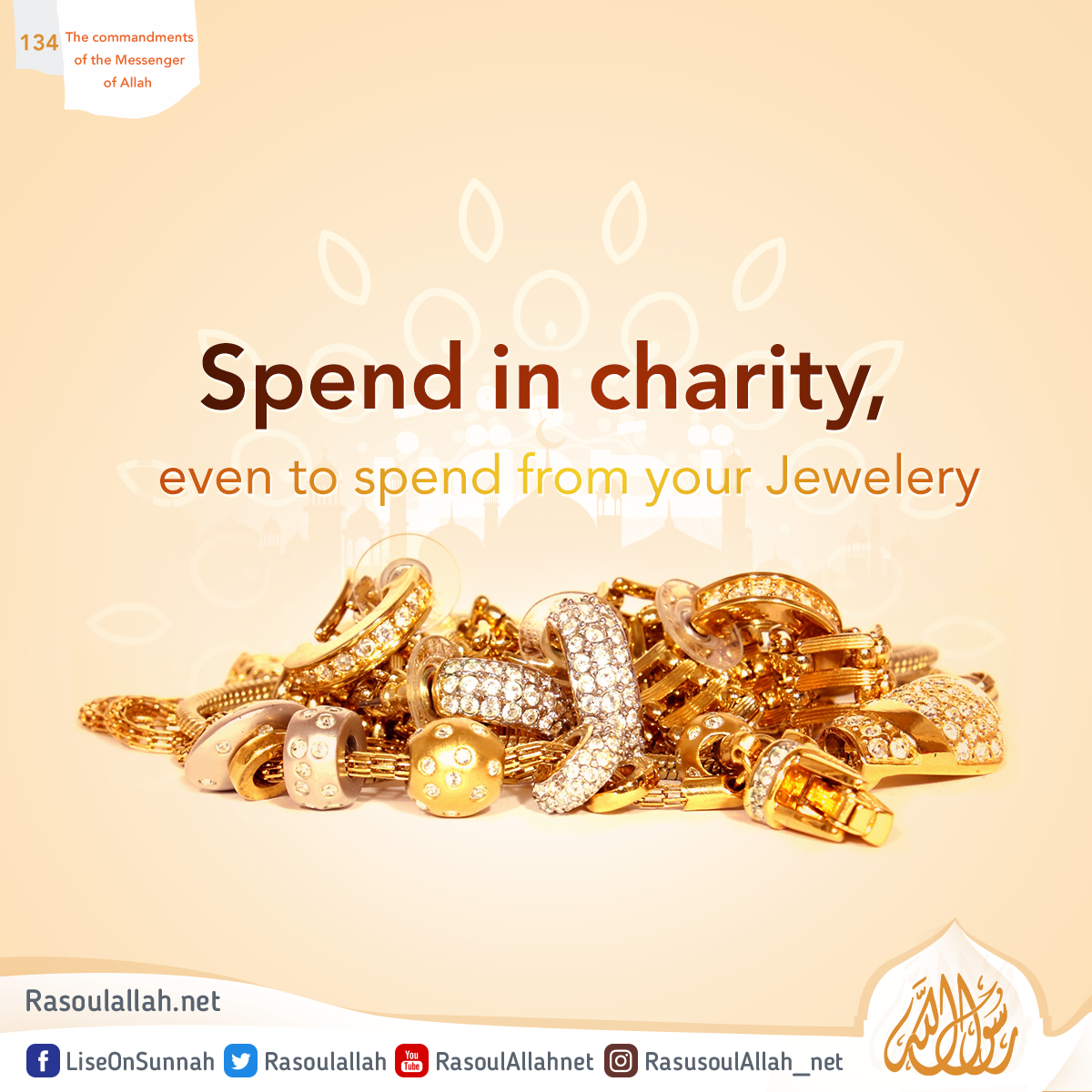 Spend in charity, even to spend from your Jewelery