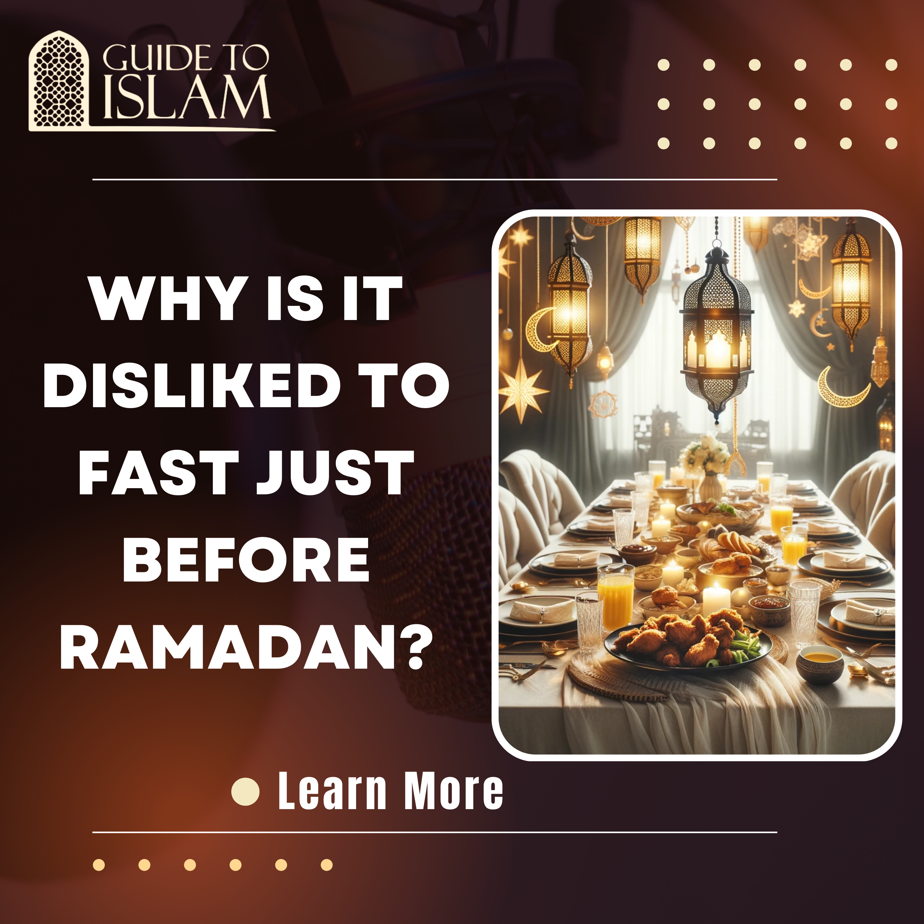 Why is it disliked to fast just before Ramadan?