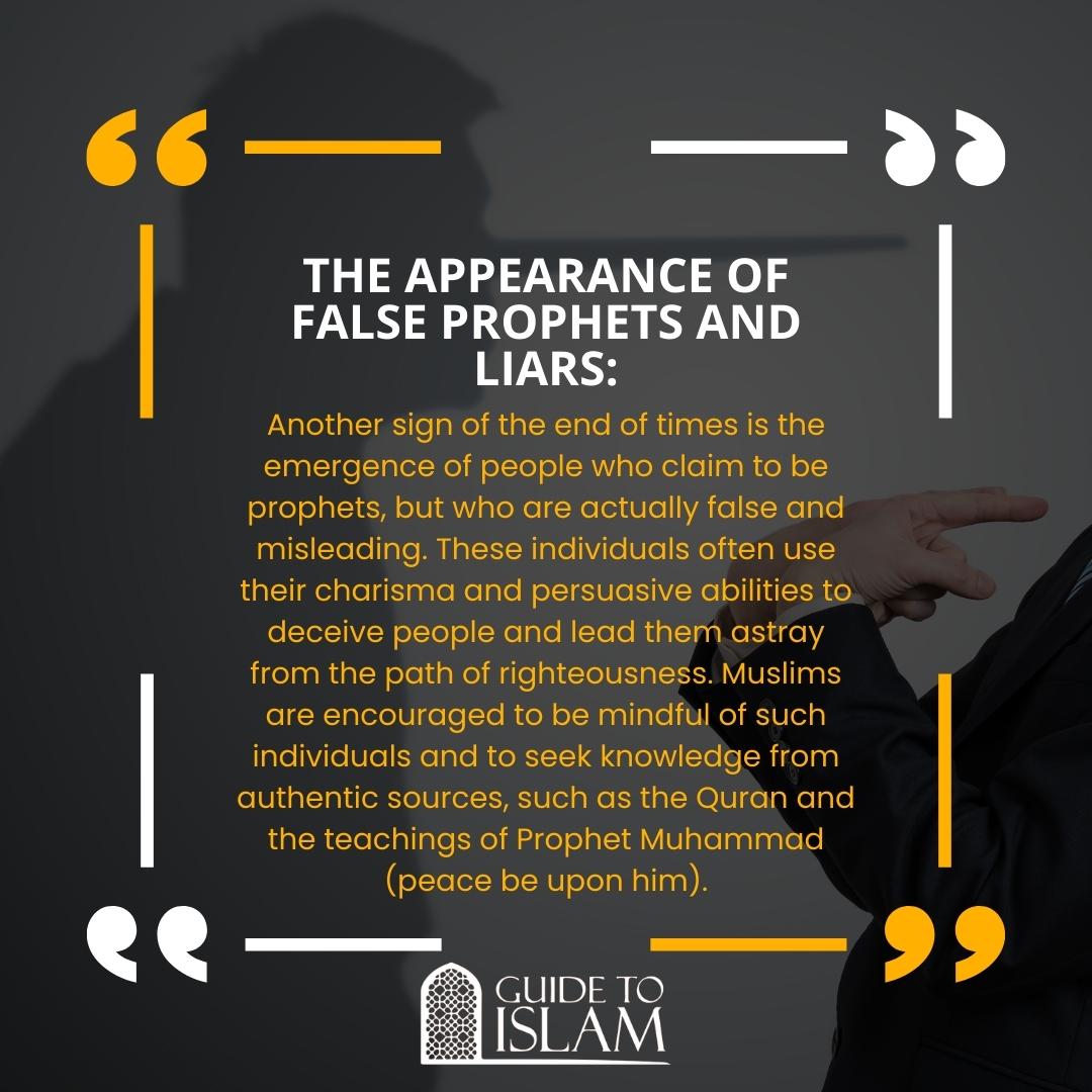 The appearance of false prophets and liars