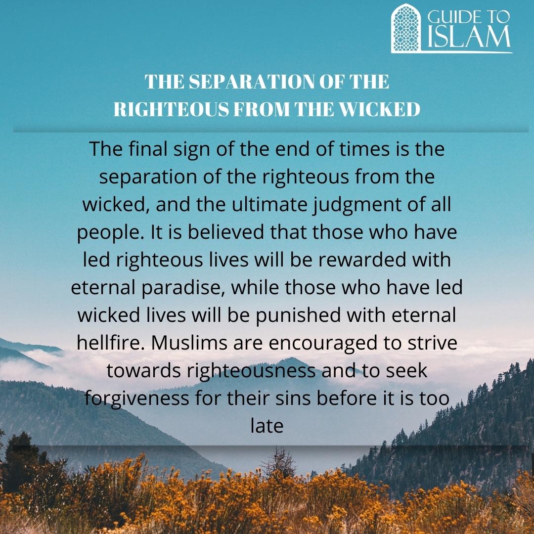 The separation of the righteous from the wicked